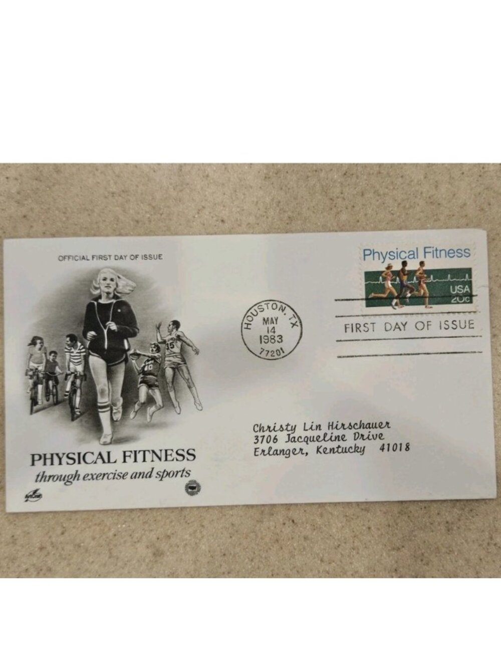 RARE COLLECTIBLE USPS 1ST DAY ISSUE COVER PHYSICAL FITNESS STAMP ENVELOPE FDC